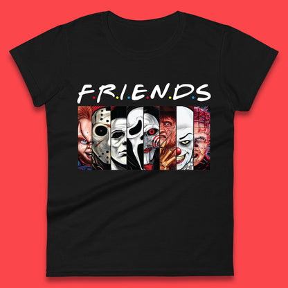 Halloween Friends Horror Movie Characters Killers Scary Friends Womens Tee Top