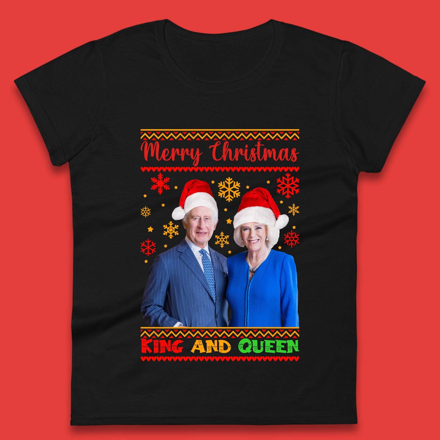 King And Queen Christmas Womens T-Shirt