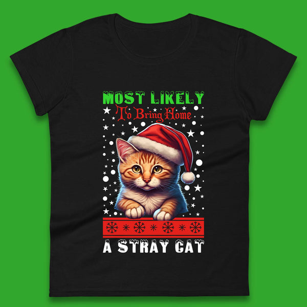 Stray Cat Christmas Womens T-Shirt