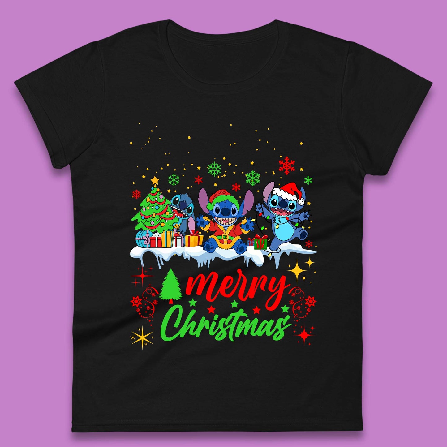 Stitch Squad Christmas Womens T-Shirt