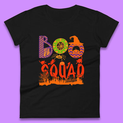 Boo Squad Halloween Matching Costume Horror Boo Crew Womens Tee Top