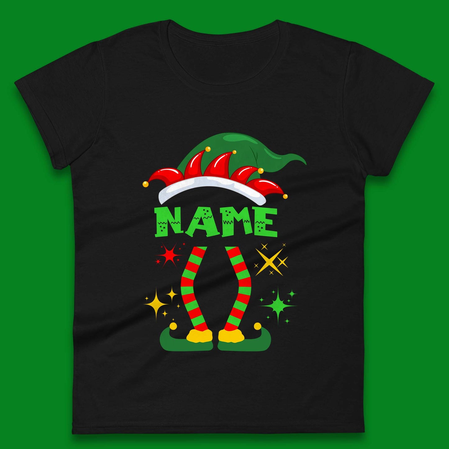 Personalised Elf Christmas Womens T-Shirt