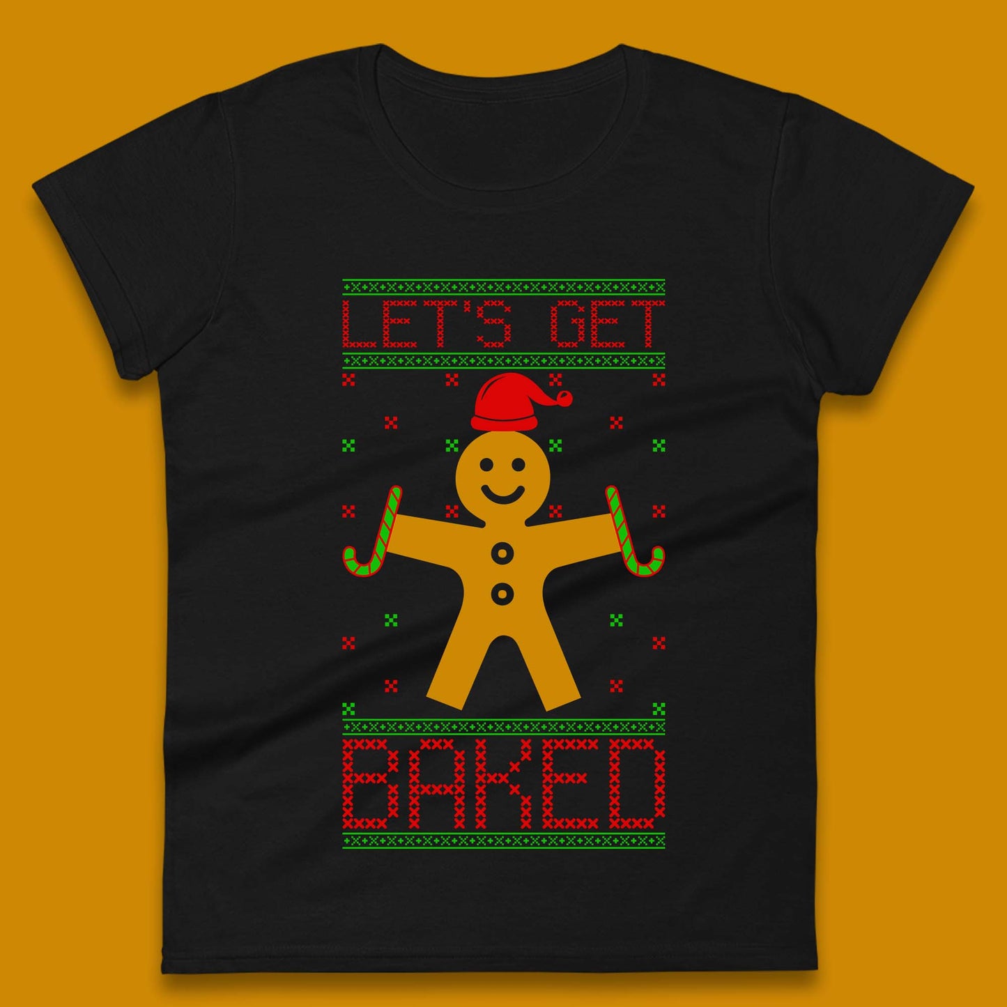 Gingerbread Christmas Ladies T-Shirt