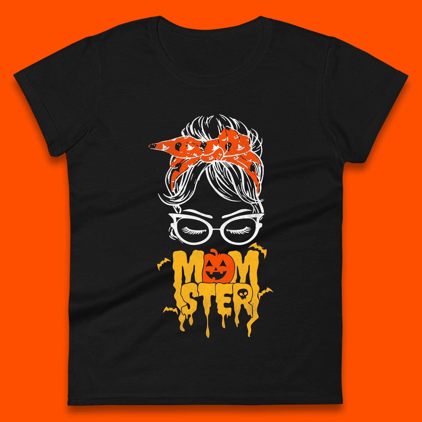 Momster Halloween Boho Halloween Monster Ghost Spooky Mom Womens Tee Top