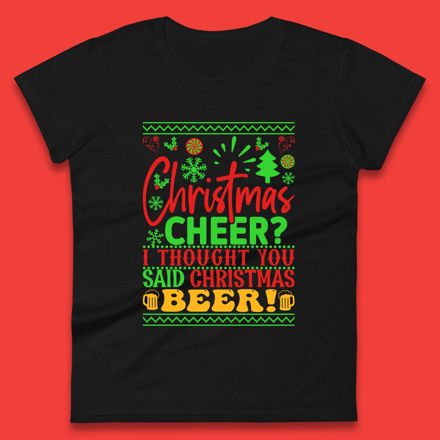 christmas cheer womens t shirt