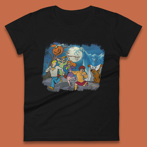 Scooby Doo & Gang Halloween Horror Scary Ghost Haunted Scary Night Womens Tee Top