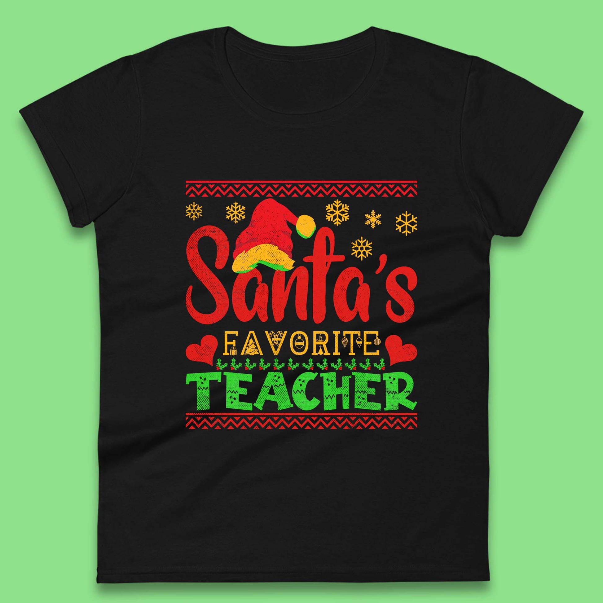 christmas santas favorite teacher t shirt