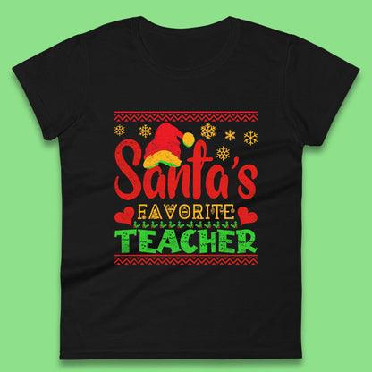 christmas santas favorite teacher t shirt
