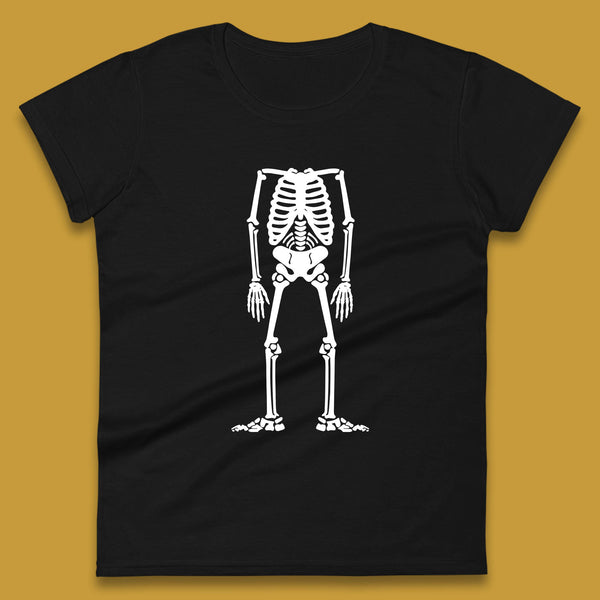 Skeleton Without Head Halloween Headless Skeleton Horror Scary Skull Womens Tee Top