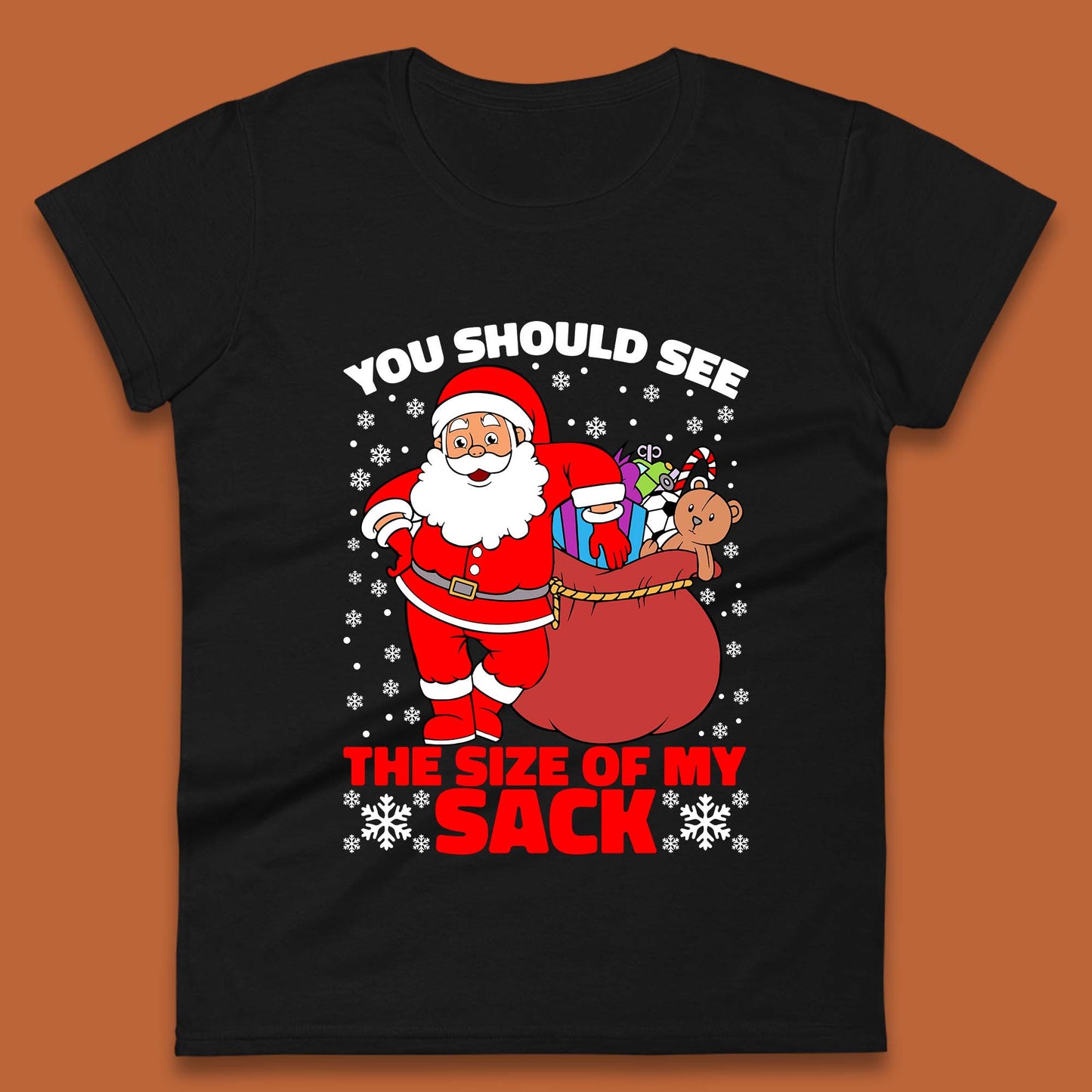 santa sack womens t shirt