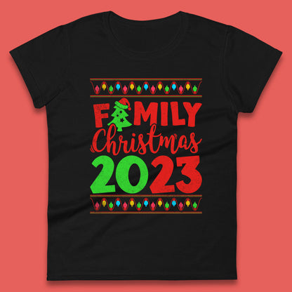 Family Christmas 2023 Merry Christmas Squad Xmas Matching Costume Womens Tee Top