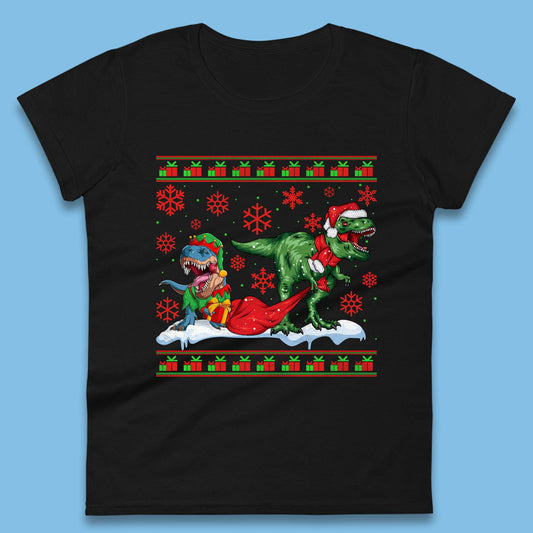 santa & elf costume womens t shirt