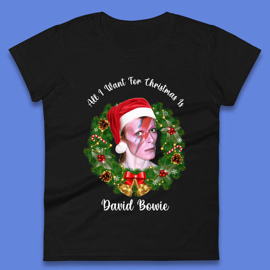 David Bowie Christmas Womens T-Shirt