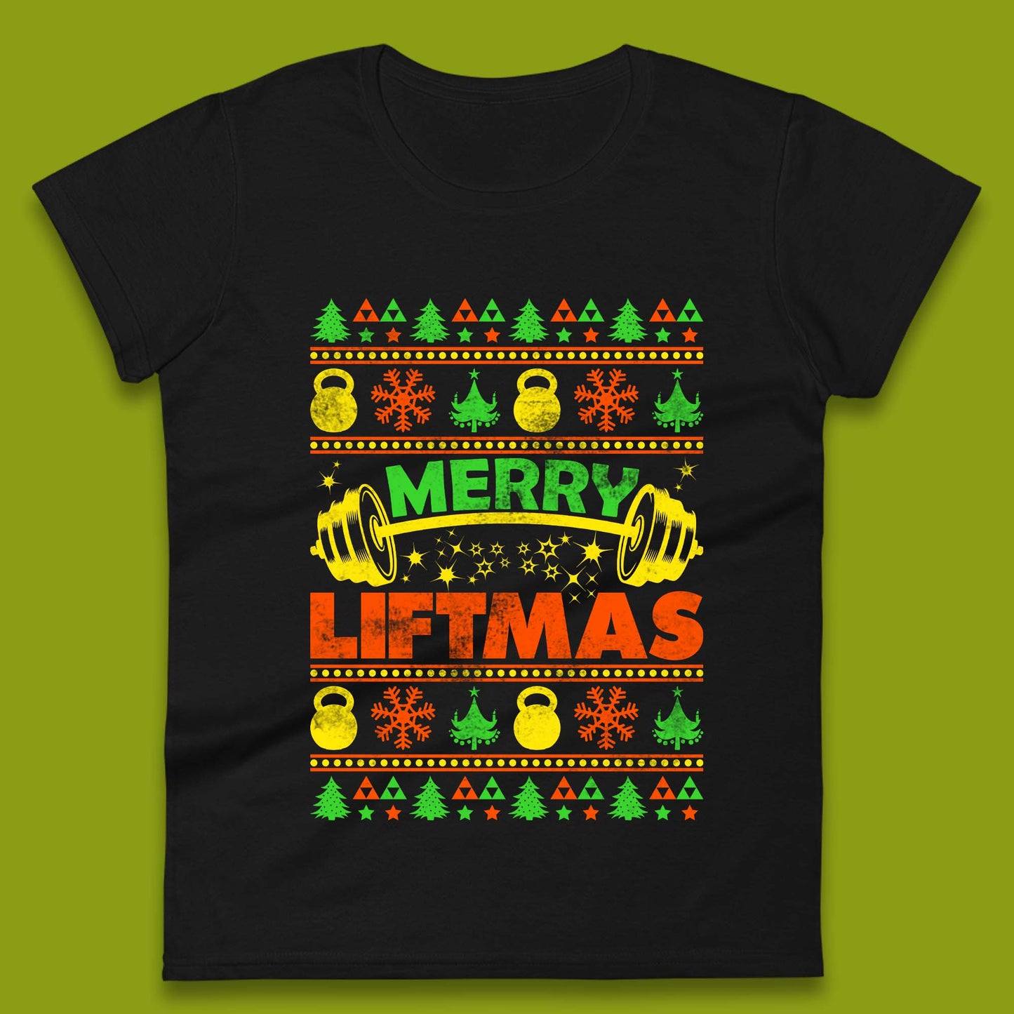 Merry Liftmas Christmas Womens T-Shirt