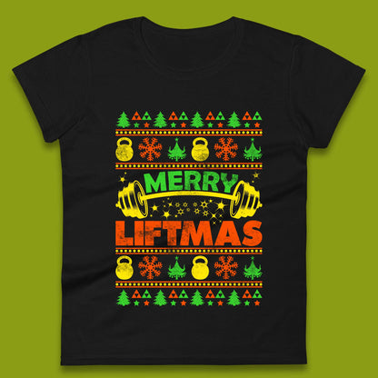 Merry Liftmas Christmas Womens T-Shirt
