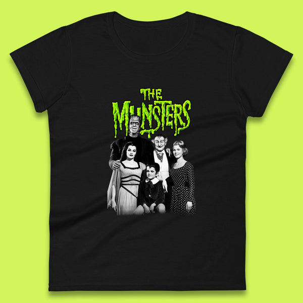 Vintage The Munsters Family TV Series Halloween Frankenstein Horror Scary Womens Tee Top