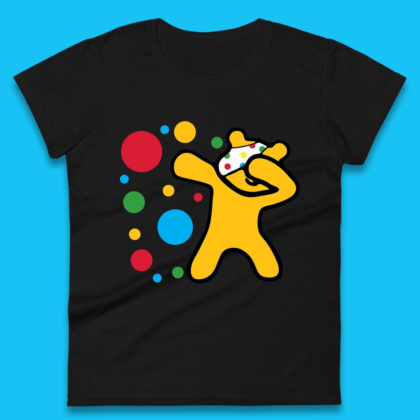 Dabbing Spotty Pudsey Bear Children In Need Dab Dance Spotty Day Donation Womens Tee Top