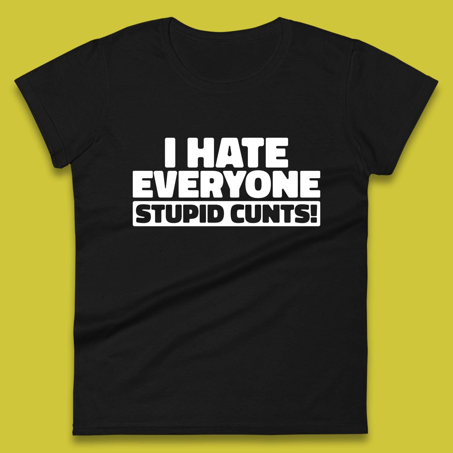 I Hate Everyone Stupid Cunts Introvert Antisocial Sarcastic Funny Womens Tee Top