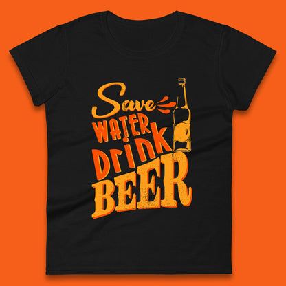Save Water Drink Beer Halloween Horror Scary Beer Drinking Party Womens Tee Top