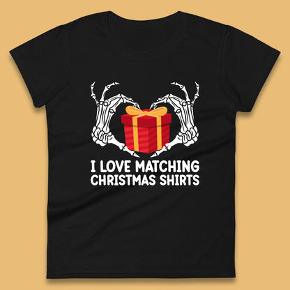 skeleton hands gift box christmas womens t shirt