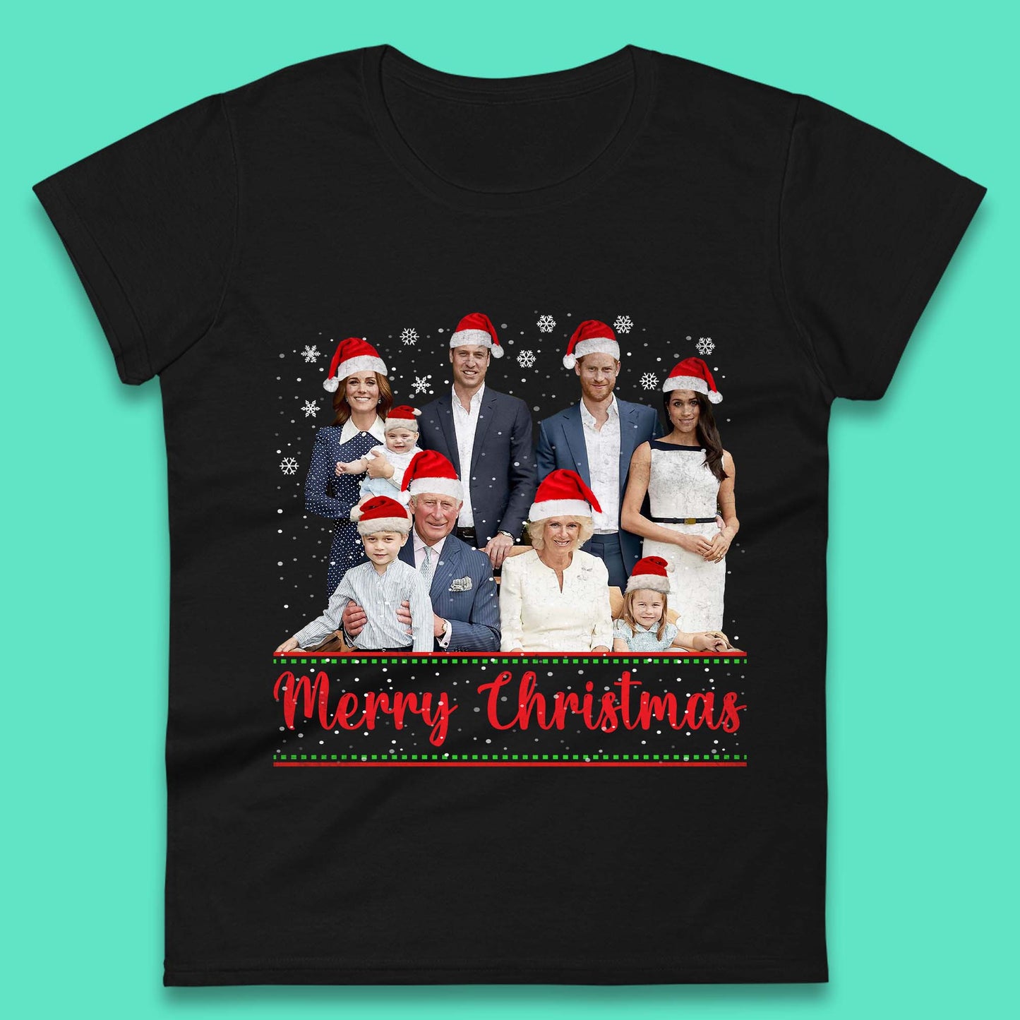 British Royal Family Succession Christmas Womens T-Shirt