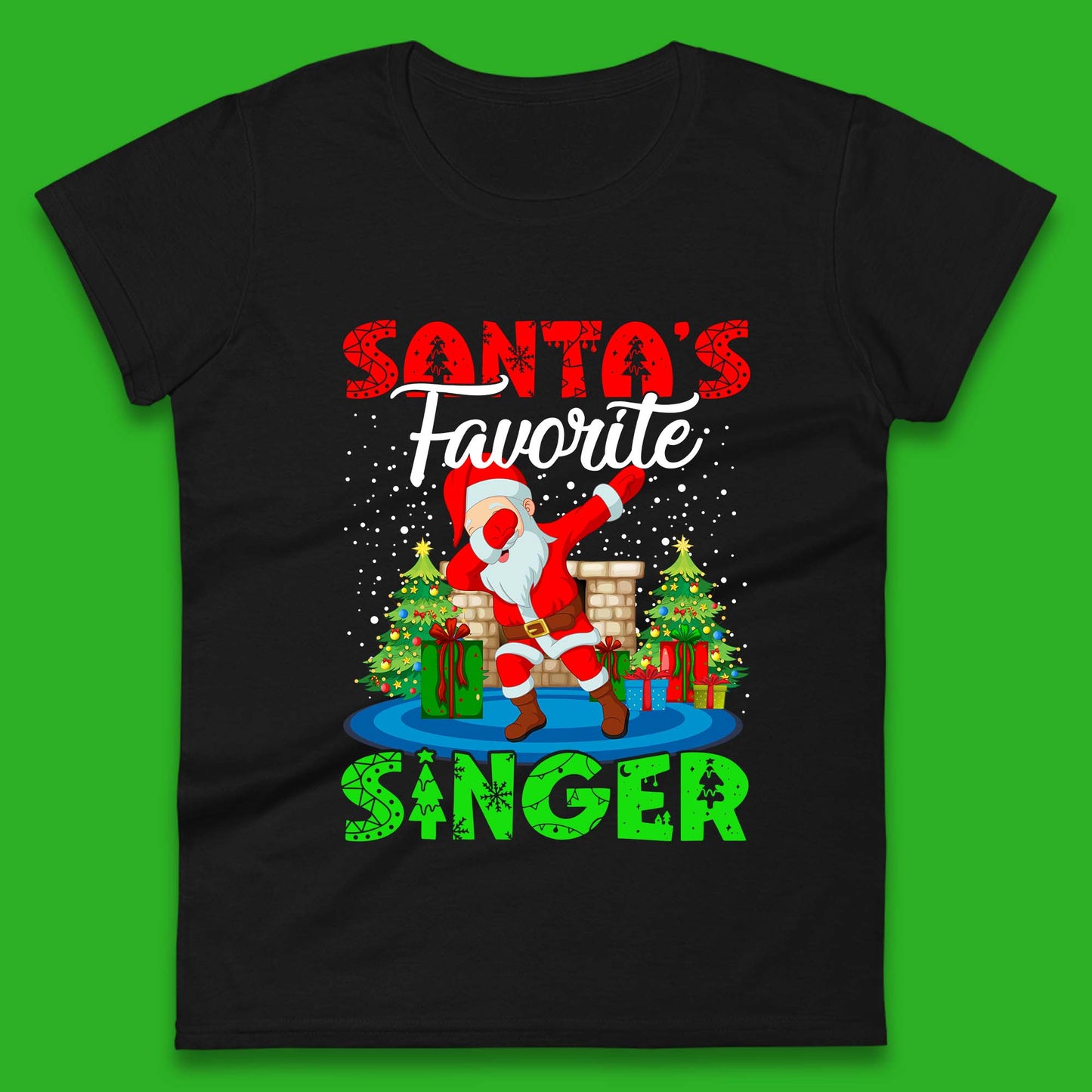 christmas dabbing santa womens top