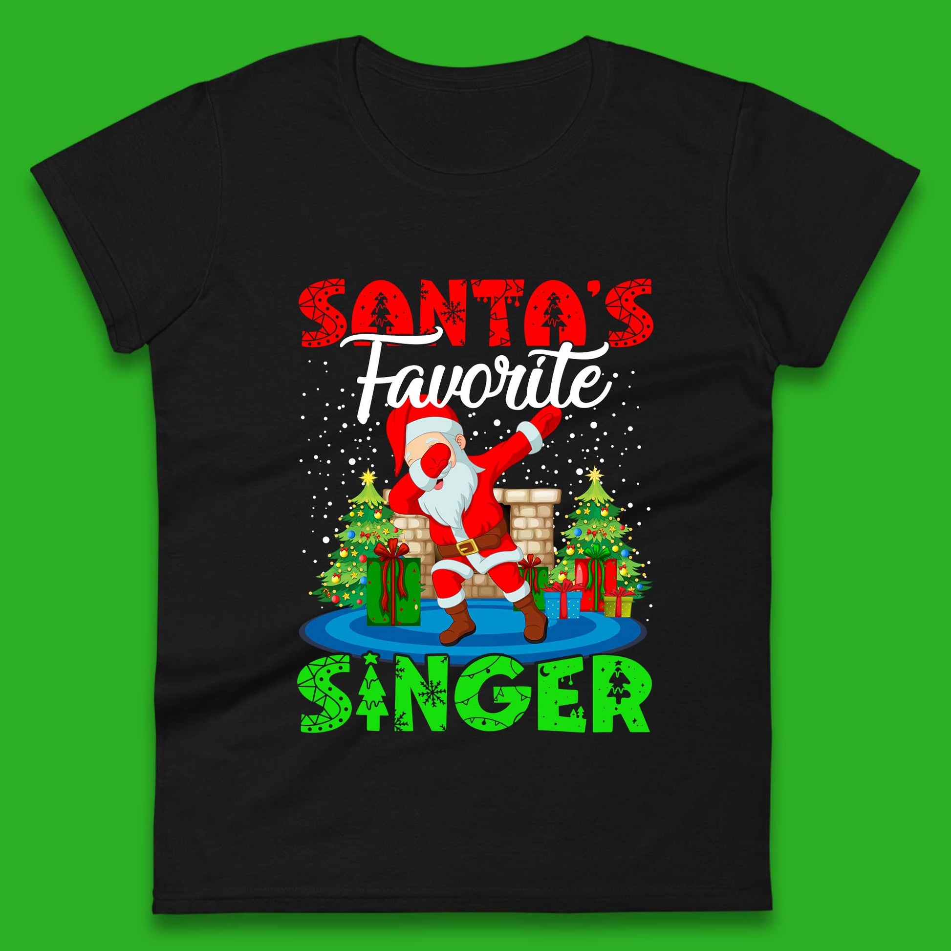 christmas dabbing santa womens top