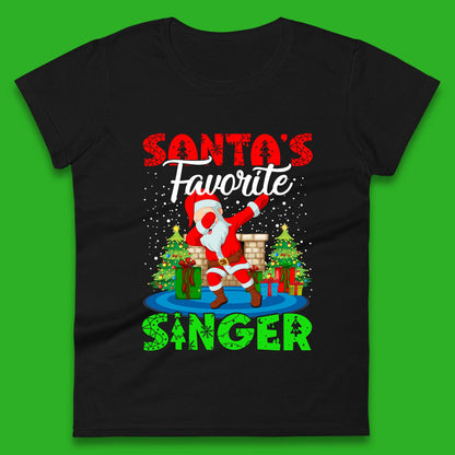 christmas dabbing santa womens top