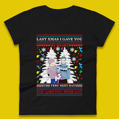 gay christmas womens t shirt