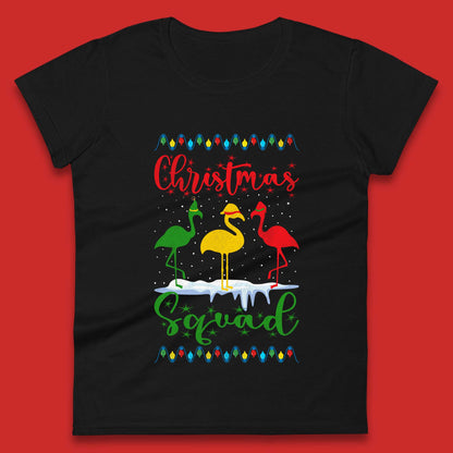 flamingos christmas womens t shirt
