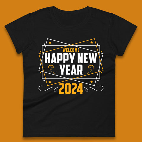 Welcome Happy New Year 2024 Womens T-Shirt
