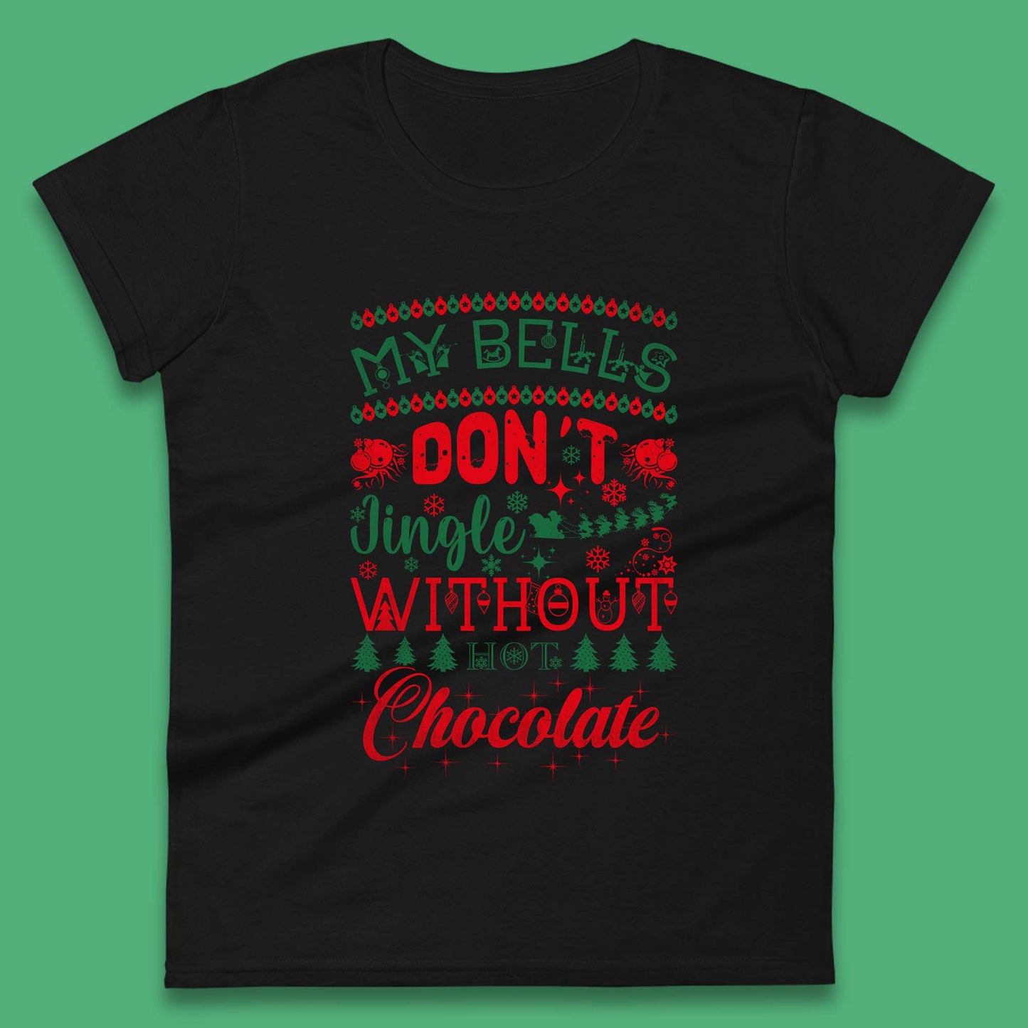 funny christmas chocolate womens t shirt