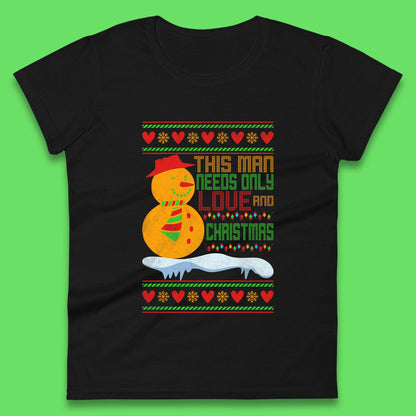 snowman christmas womens t shirt