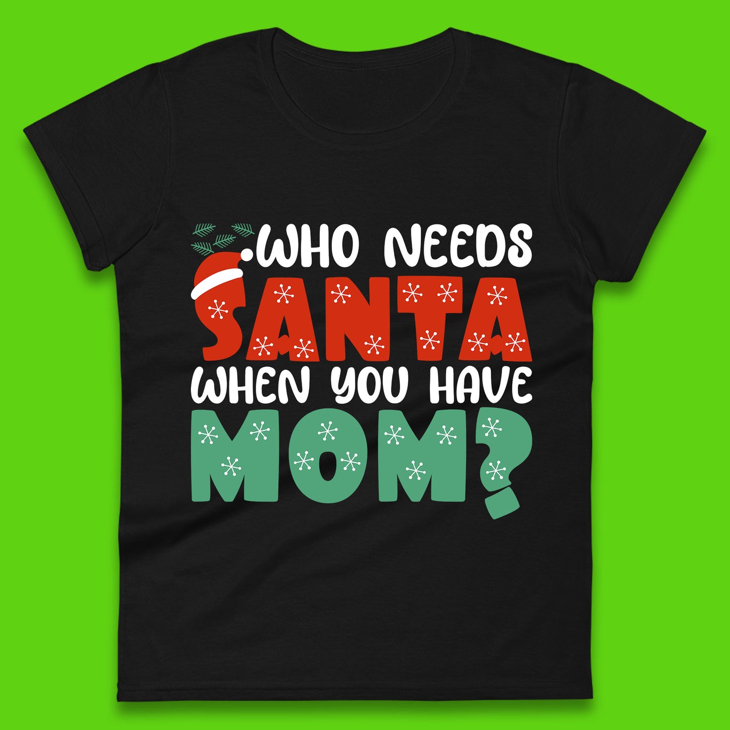 santa mom christmas womens t shirt