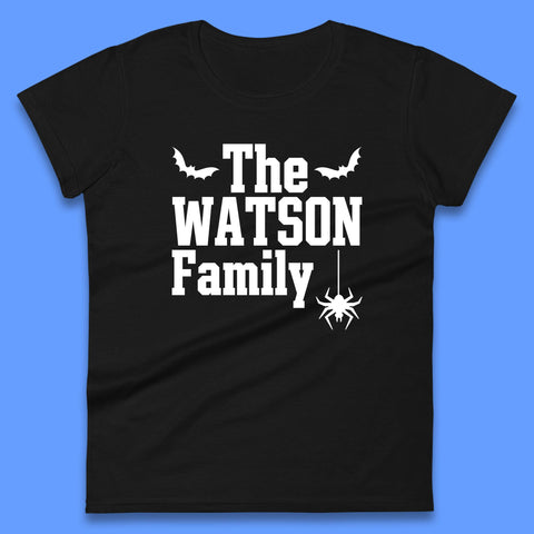 Personalised Halloween Family Your Name Horror Scary Spooky Matching Costume Womens Tee Top