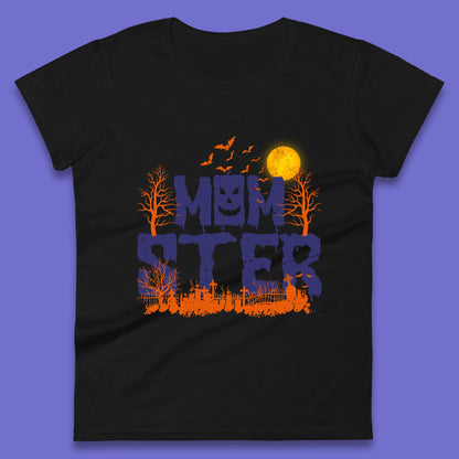 Momster Halloween Funny Monster Ghost Spooky Mom Gift Womens Tee Top