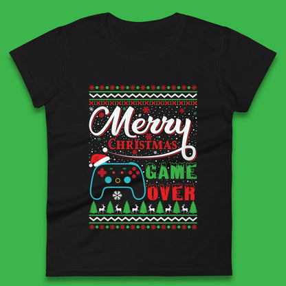 Merry Christmas Game Over Womens T-Shirt