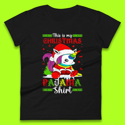 christmas unicorn santa costume womens top