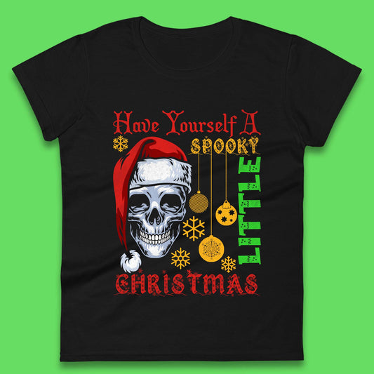 christmas skull womens t shirt