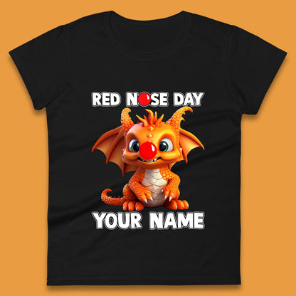 Personalised Red Nose Day Dragon Womens T-Shirt