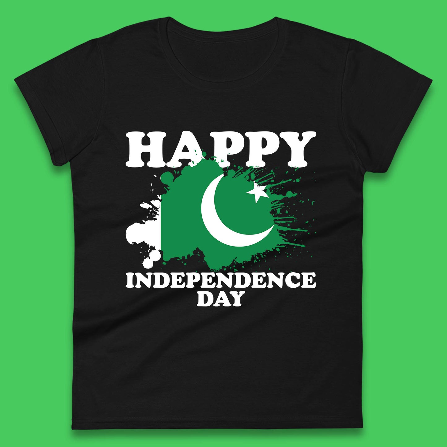 Happy Independence Day Pakistan 14th August Patriotic Pakistani Flag Womens Tee Top