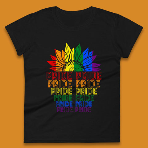LGBT Pride Sunflower Womens T-Shirt