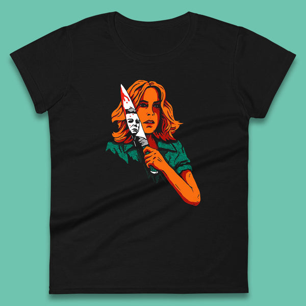 Laurie Halloween Take A Knife Michael Myers Halloween Horror Movie Character Womens Tee Top