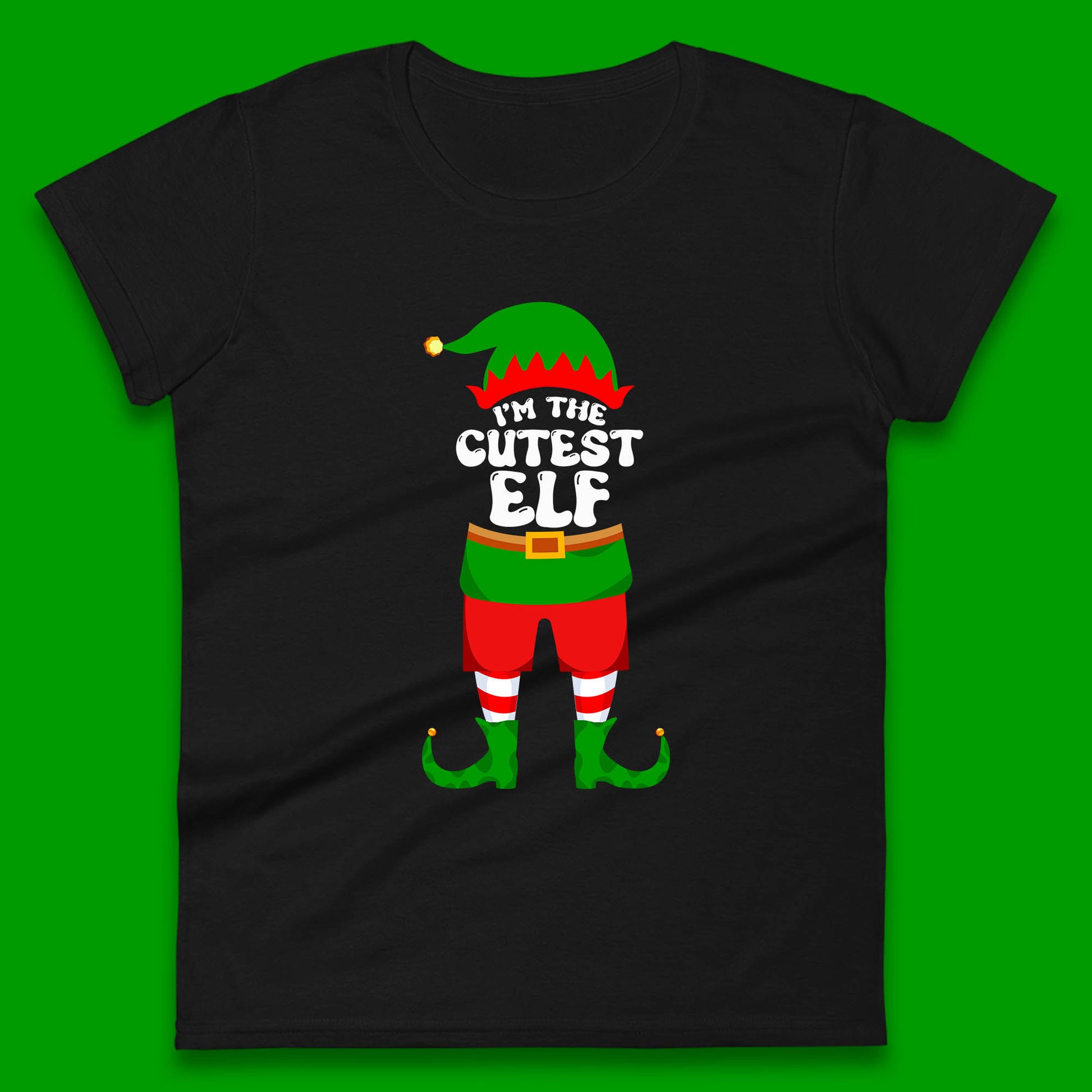 im the cutest elf christmas womens t shirt