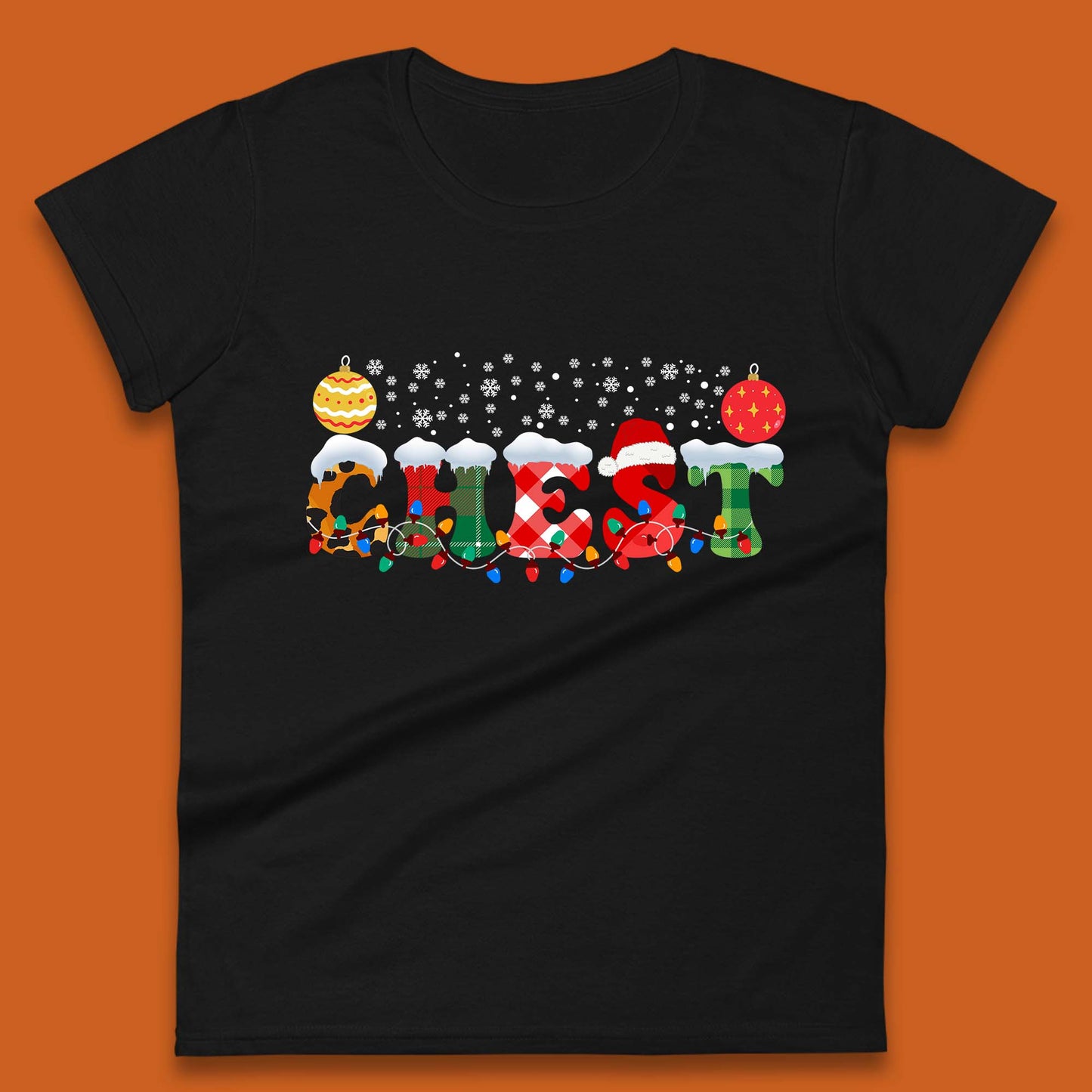 chest and nuts christmas snow winter t shirt