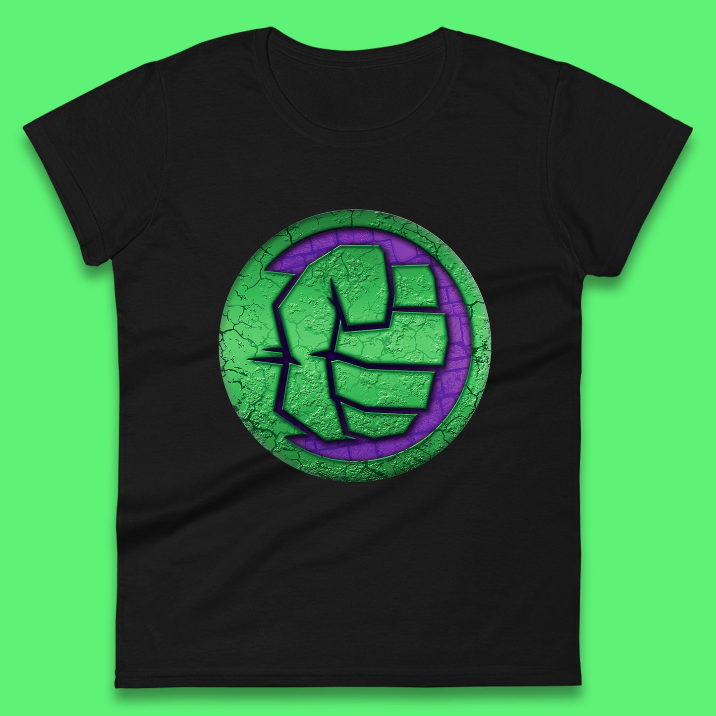 Marvels Avengers The Incredible Hulk Smash Fist Circle Logo Hulk Giant Man Hulk Superhero Movies Womens Tee Top