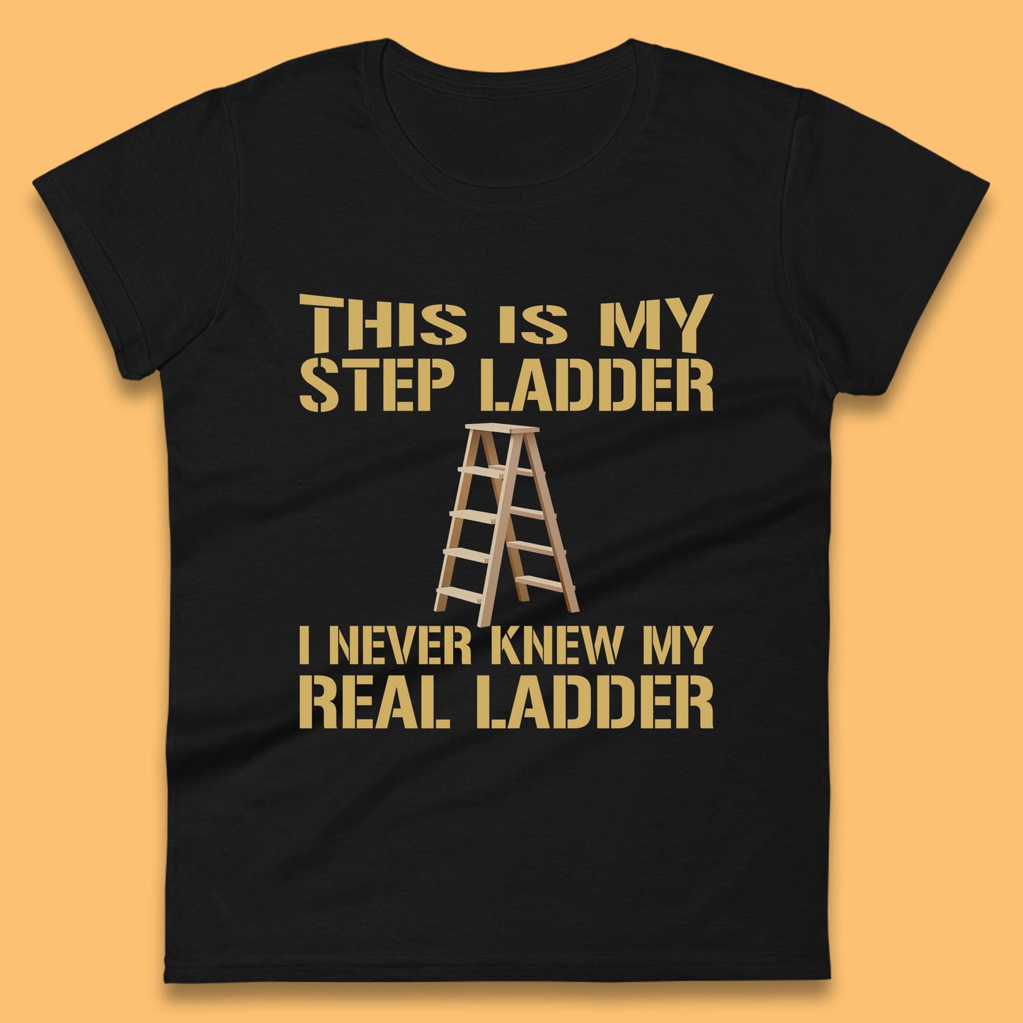 This Is My Step Ladder I Never Knew My Real Ladder Funny Joke Humour Womens Tee Top