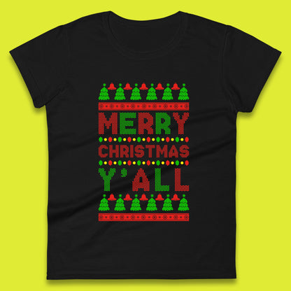 merry christmas y'all womens t-shirt