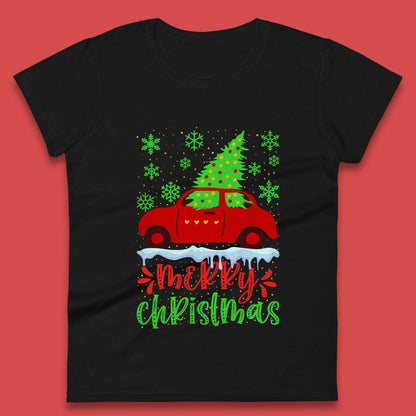 merry christmas red car t shirt