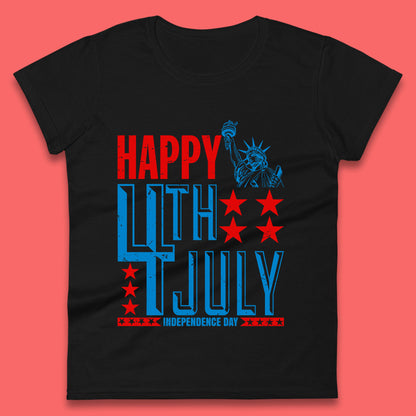 Happy 4th Of July Independence Day Statue Of Liberty Patriotic Celebration Womens Tee Top